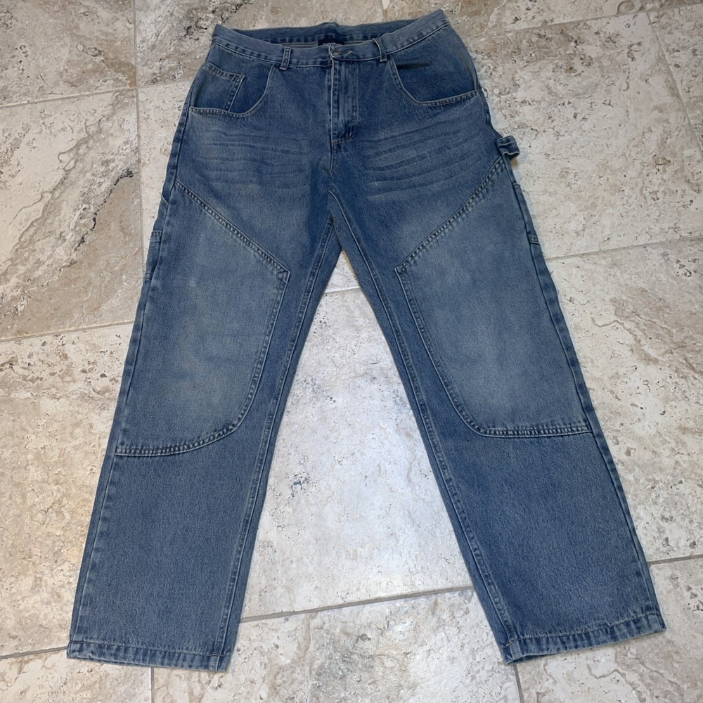 Juny Men's Baggy Carpenter Jeans Size S Utility Y2K Streetwear Workwear Juny